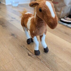 Brown & White Horse Stuffie - Bendable Legs